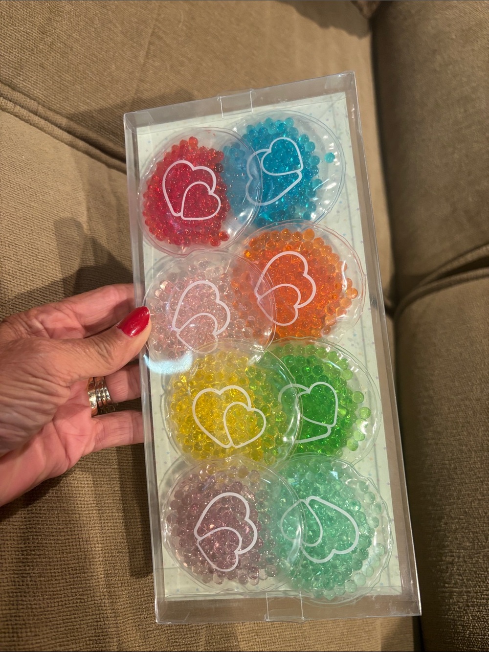 Assorted Color Heart Gel Hit/Cold pads